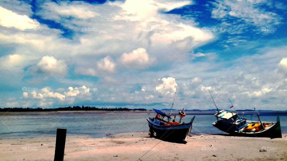 Cloudscape, beauty and uniqueness of clouds formation in blue sky, abstract "a big fish".