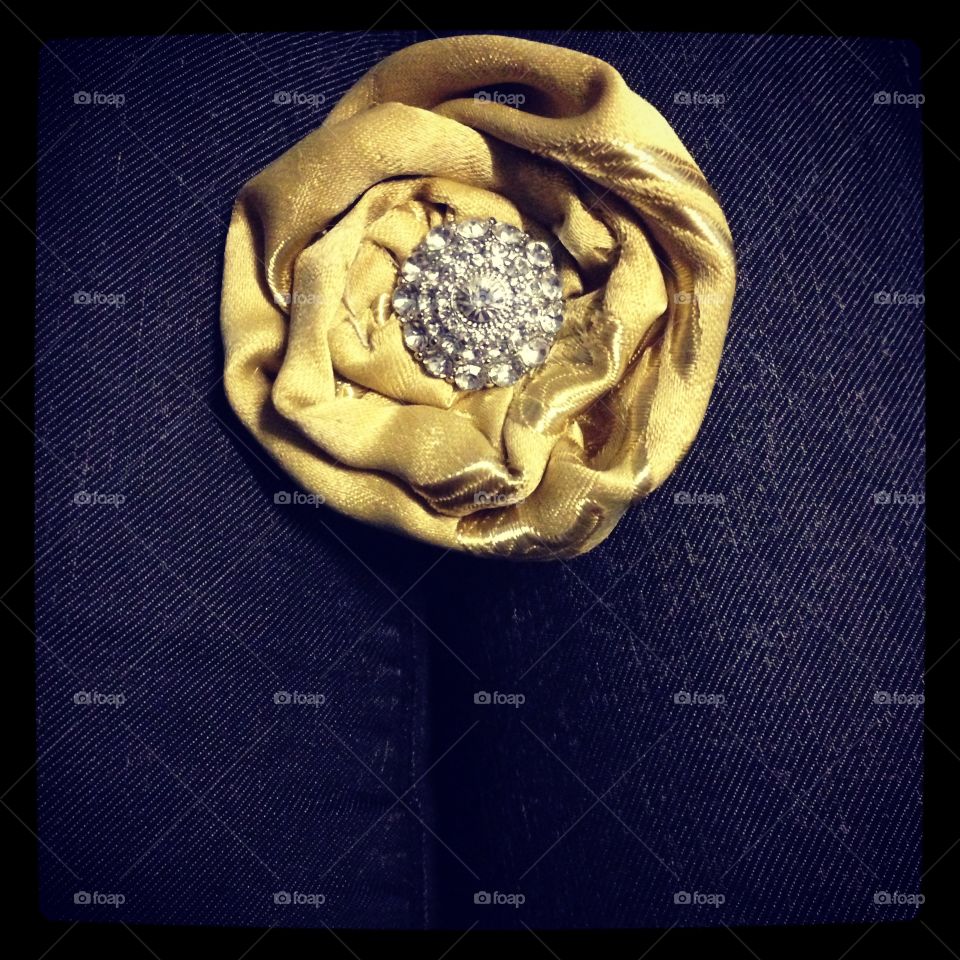 Silk and diamanté flower design