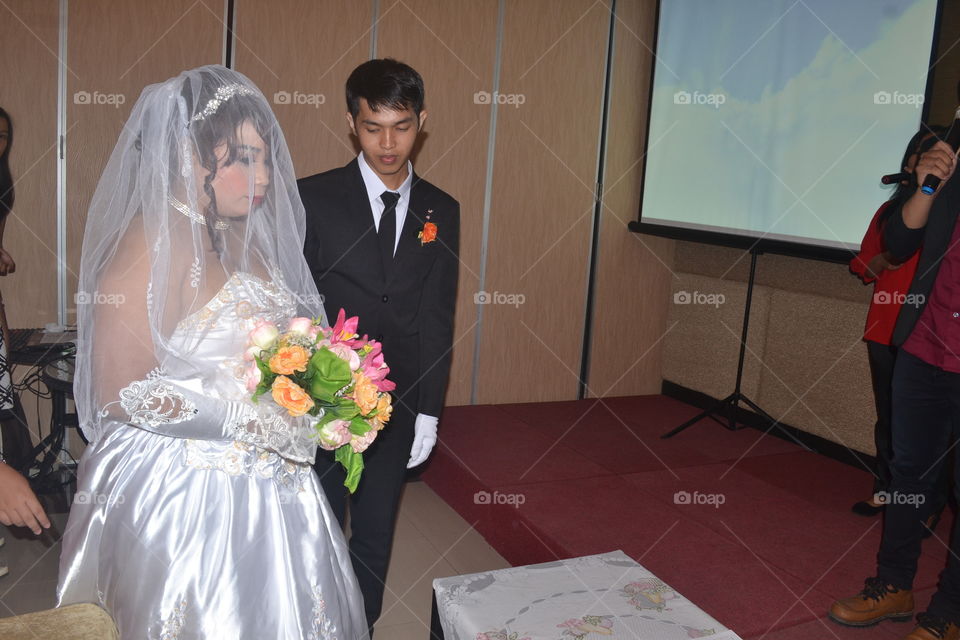 Wedding, Ceremony, Bride, Veil, Groom