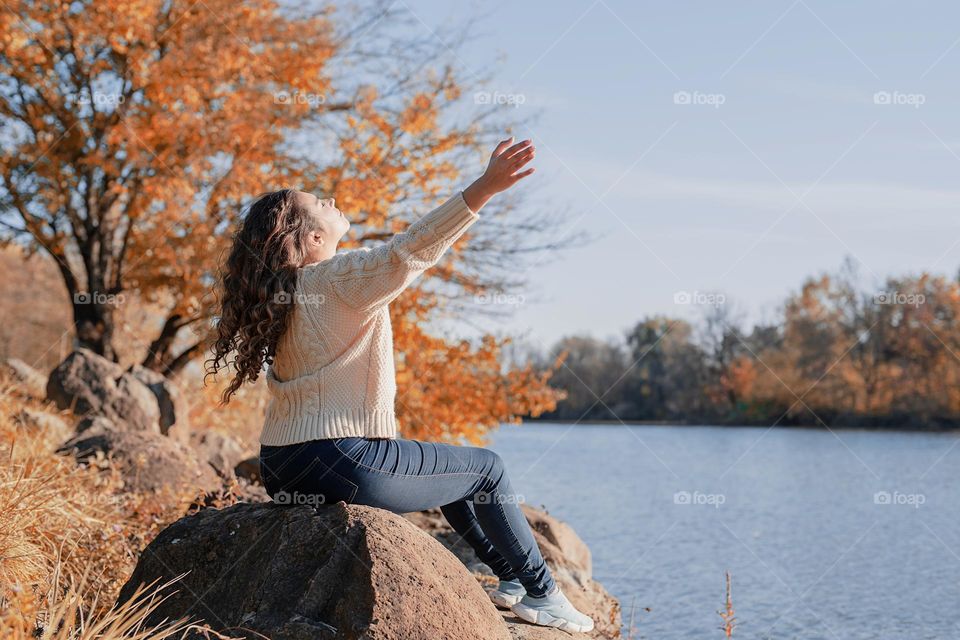 woman meditating