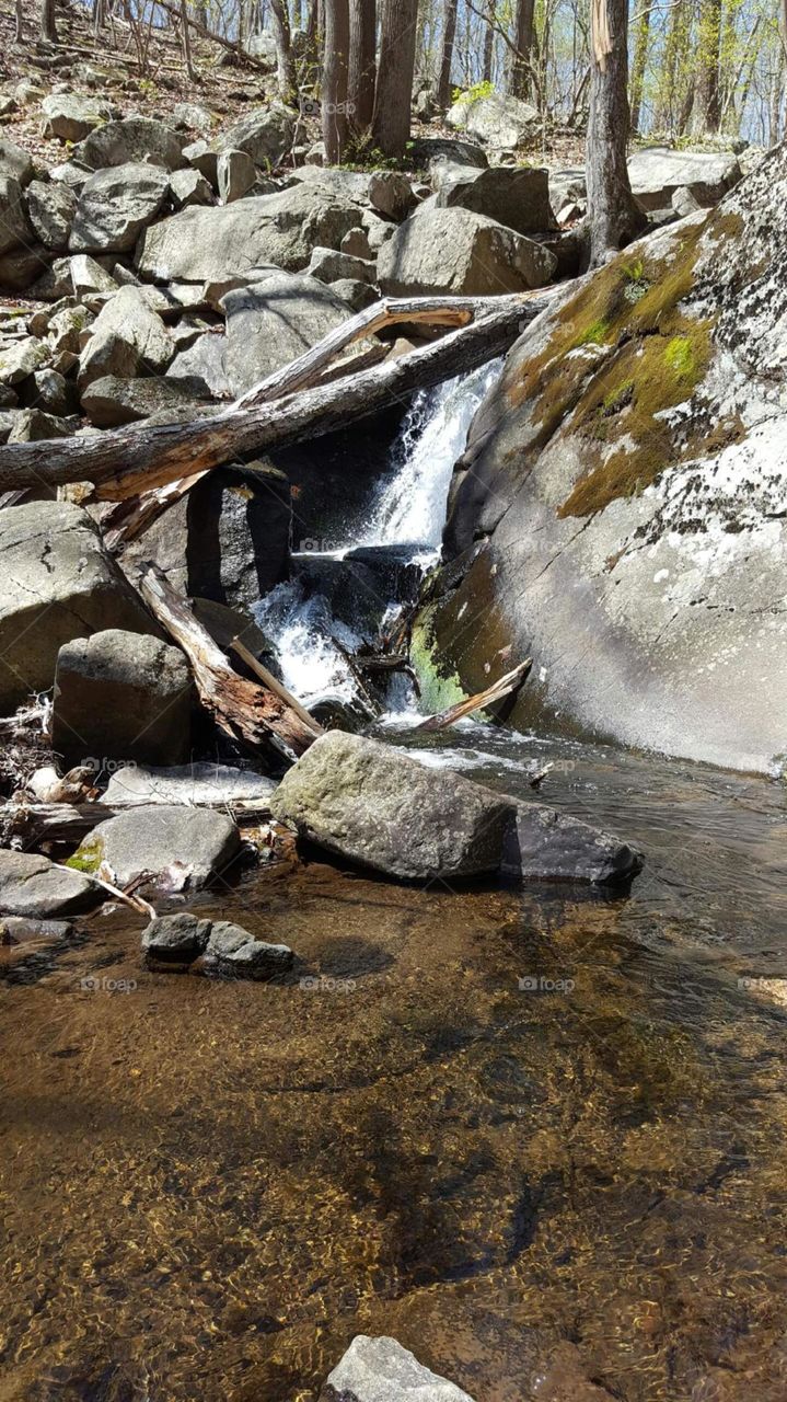 Stream flowing through rocks 