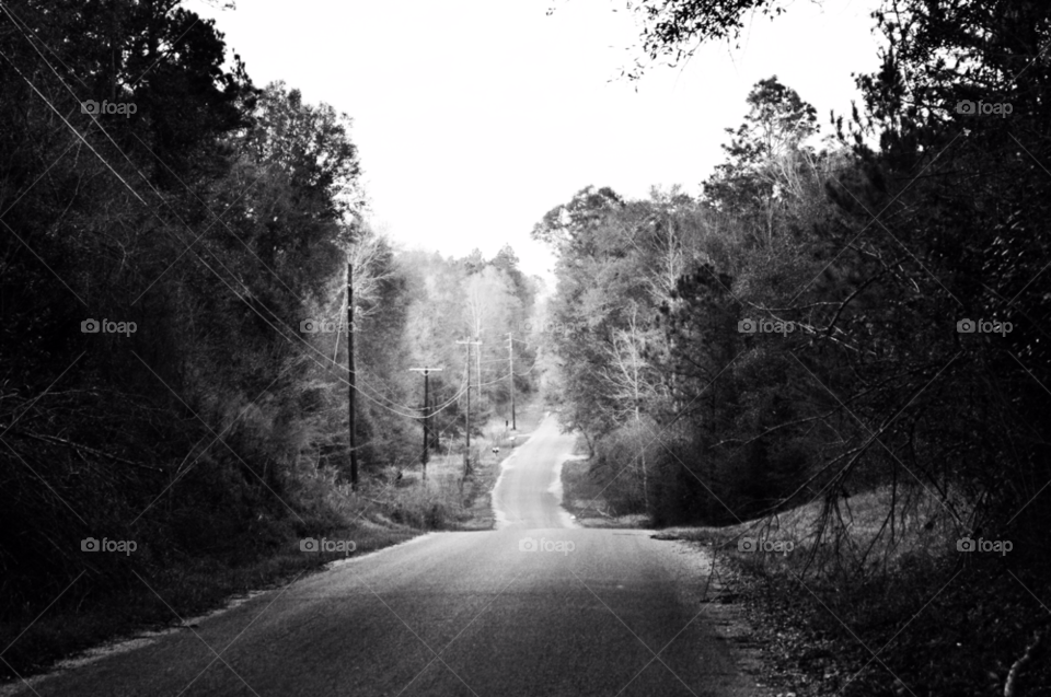 black and white country road exposure by seth_holder