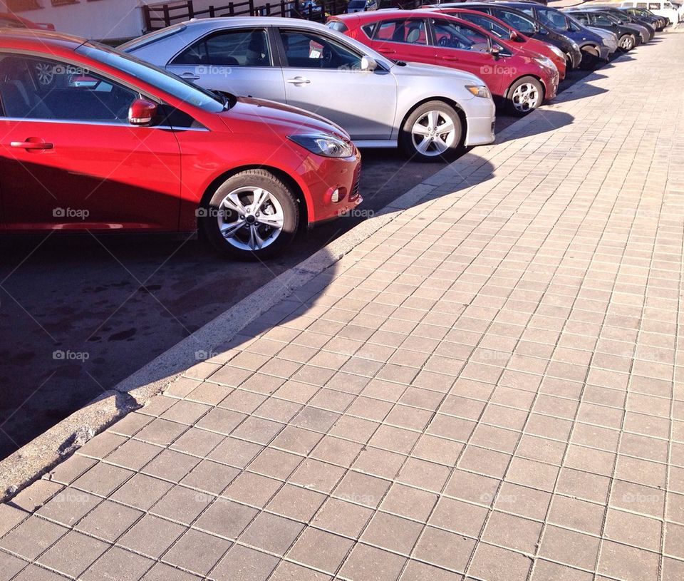 Row of parked cars