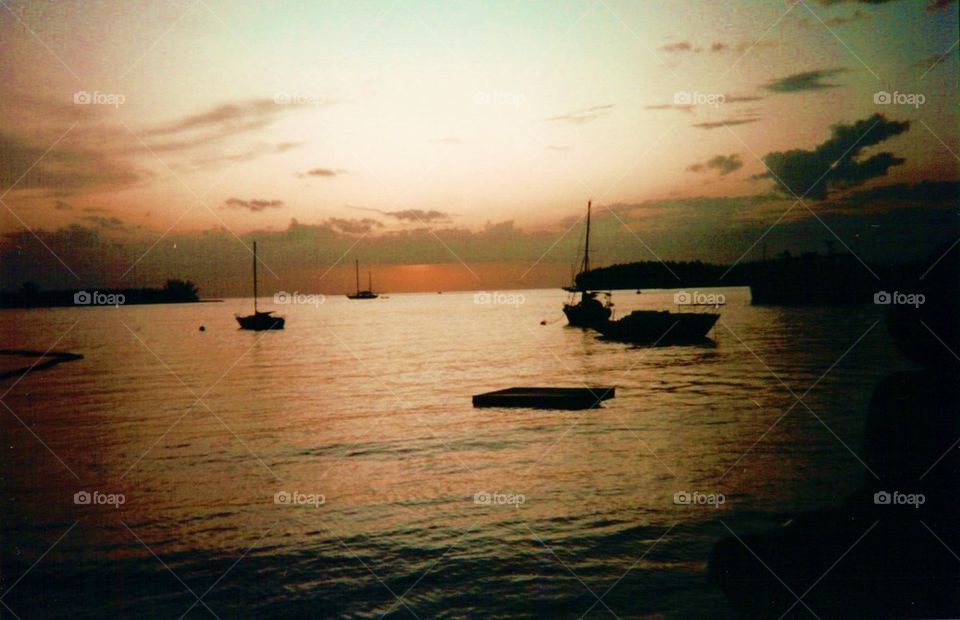 Sunset and boats