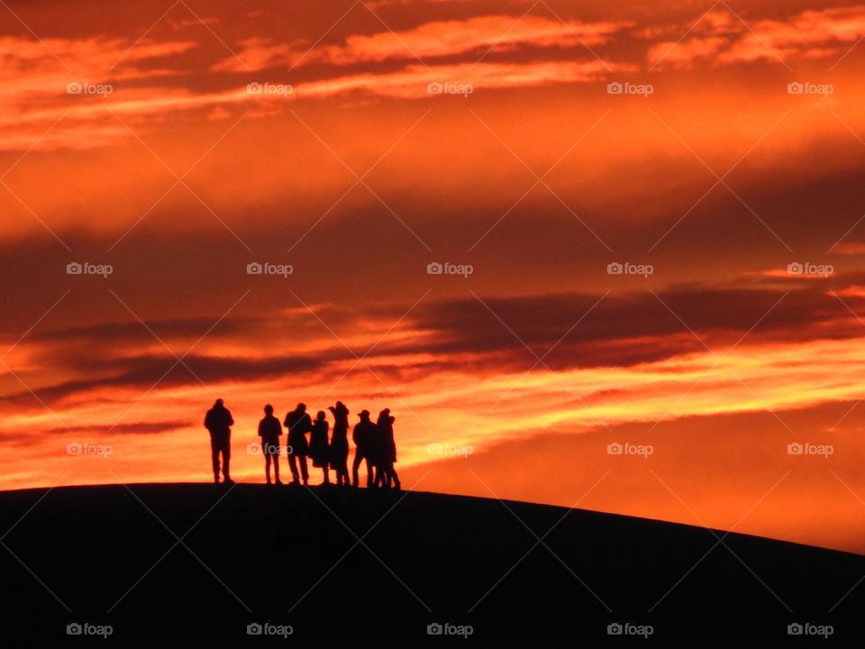 Silhouettes in sunset