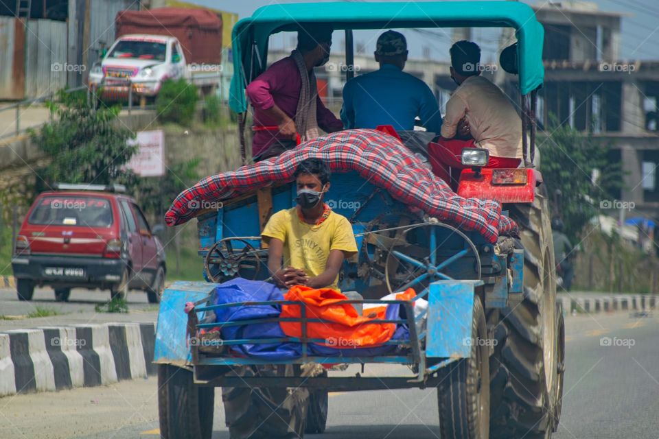 A man with his team going for duty 