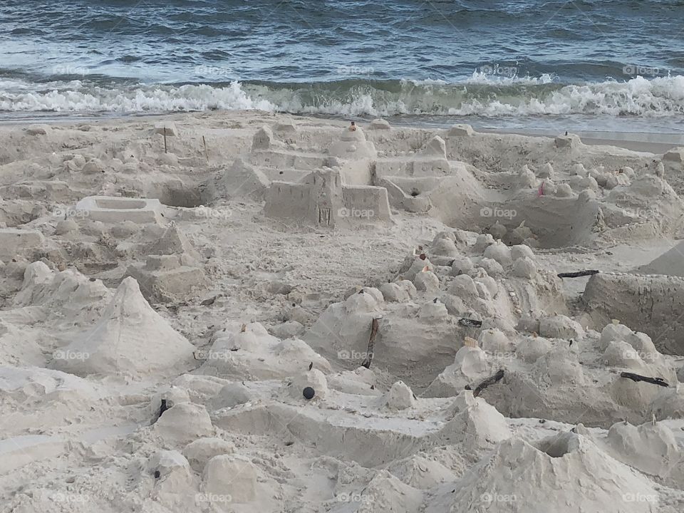 Sandcastle village right by the water. A day well spent at the beach! 