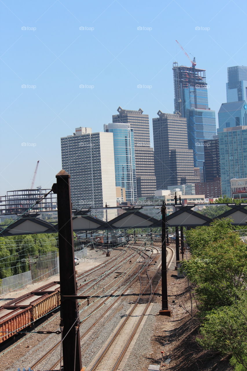 Philadelphia Skyscrapers and Railroad