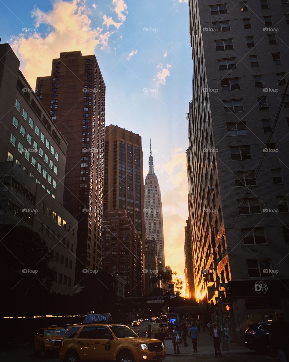 Empire State Building at sunset 