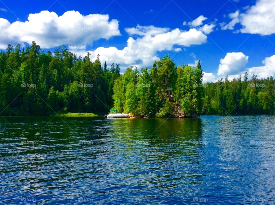 Small island in lake