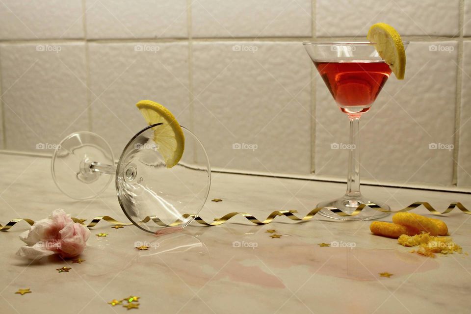 Spilled drink causing a mess