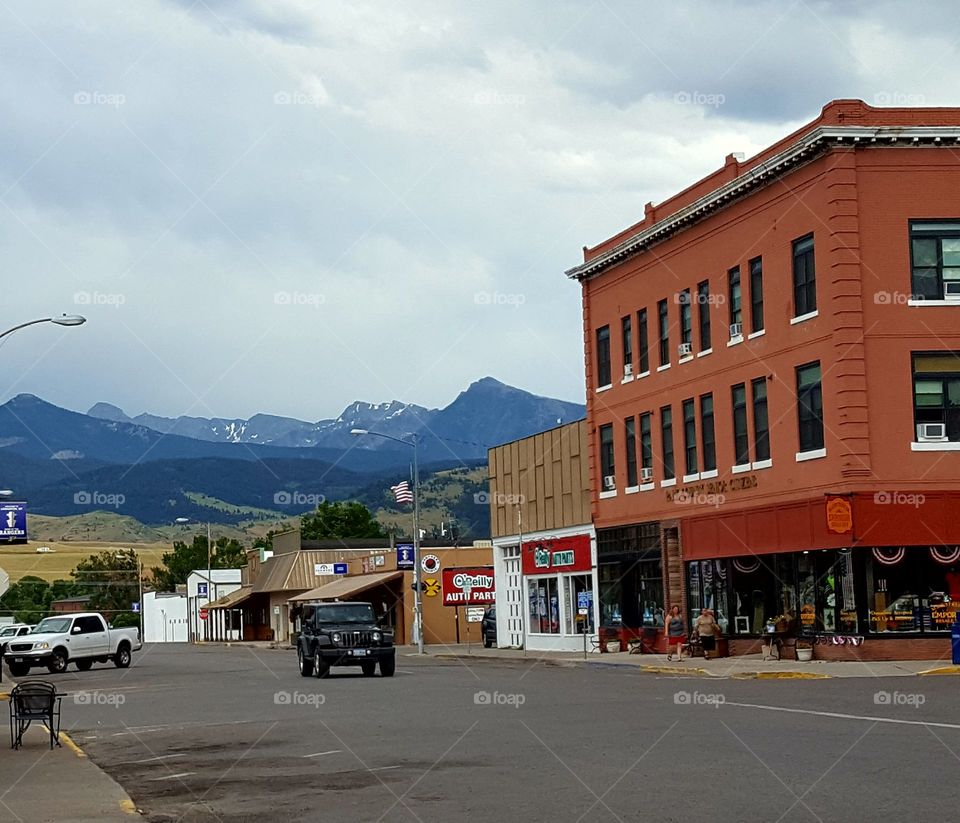 Old time charm in downtown Livingston, Montana.