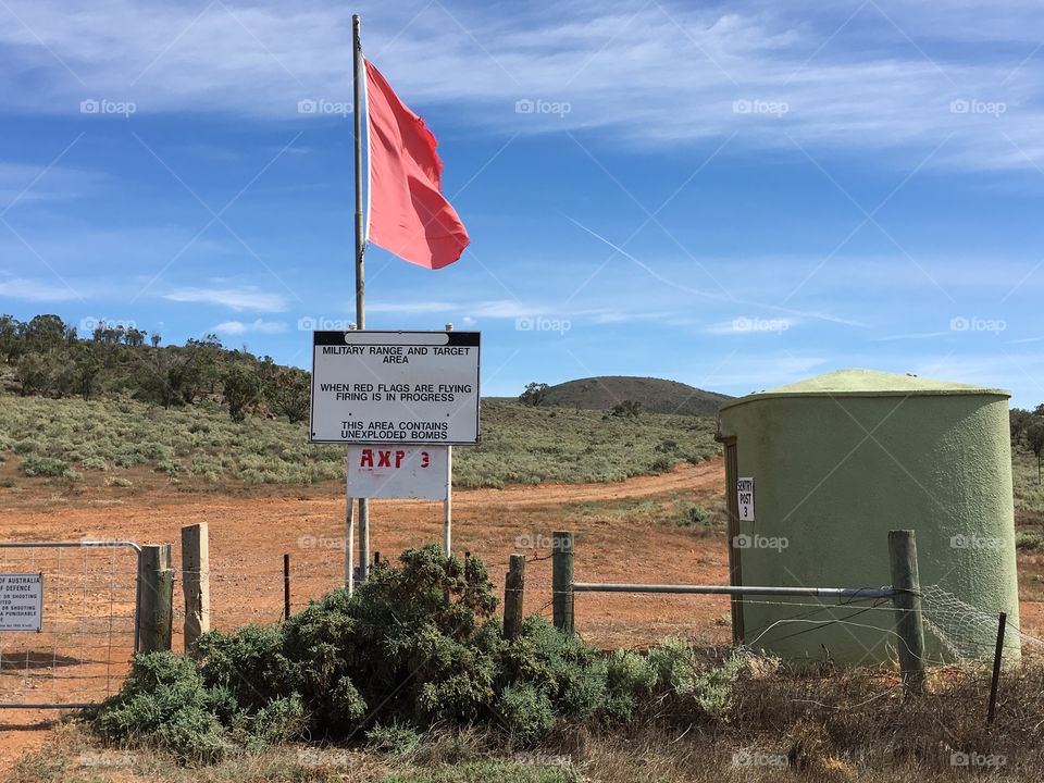 Australian military target and missile training range in the outback