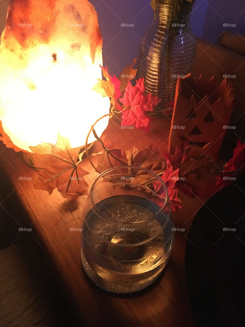 Fall decorations and wine