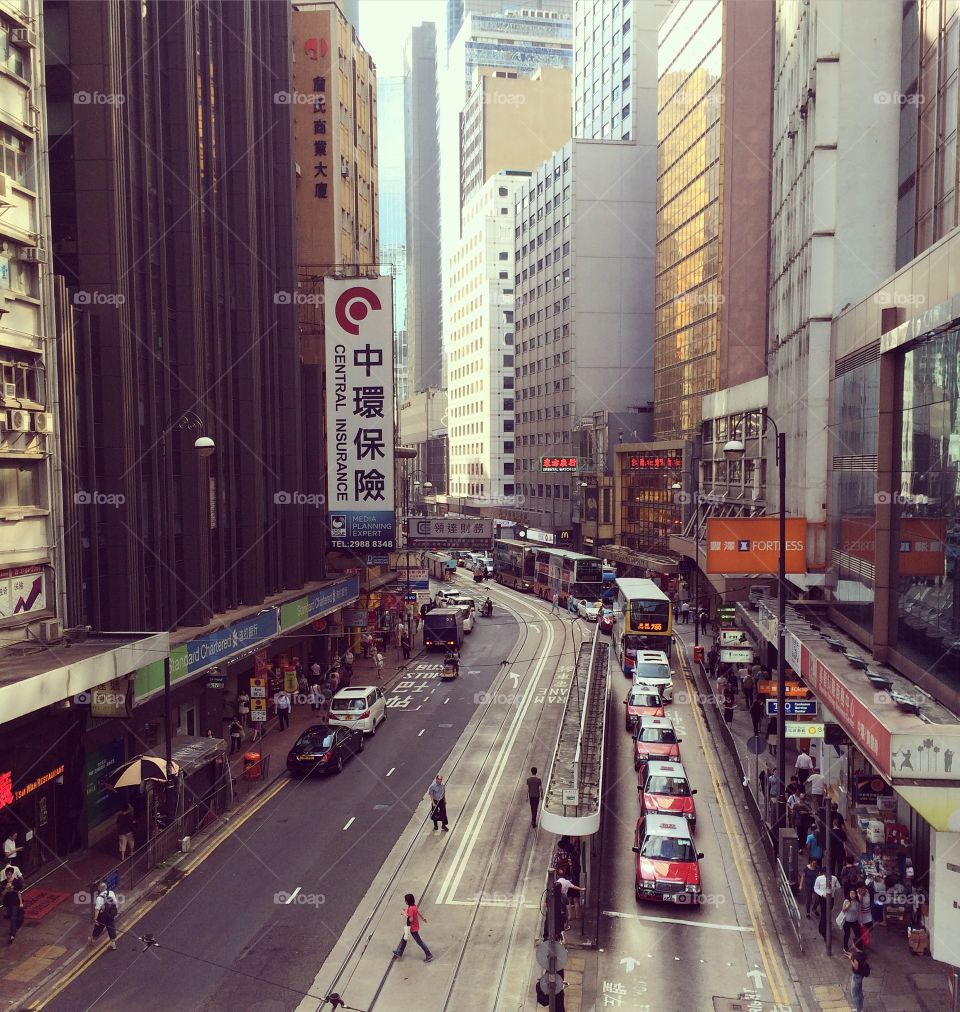 Hong Kong city street 