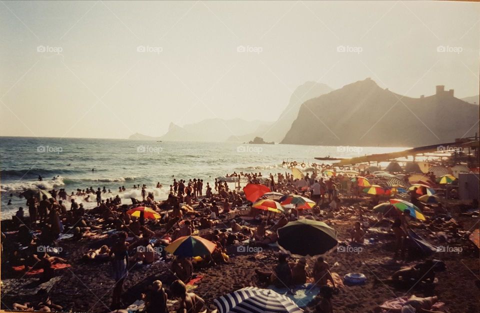 Beach in Ukrainian Crimea in summer