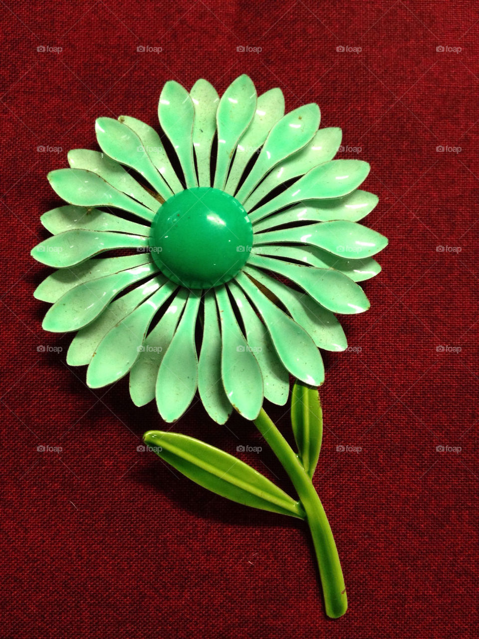 green flower red vintage by jeannechan