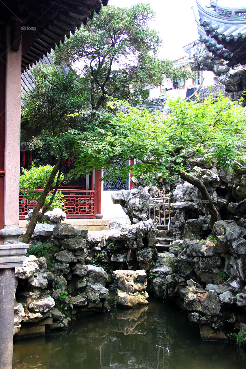 yuyuan garden view. just a view in yuyuan garden, shanghai, china.