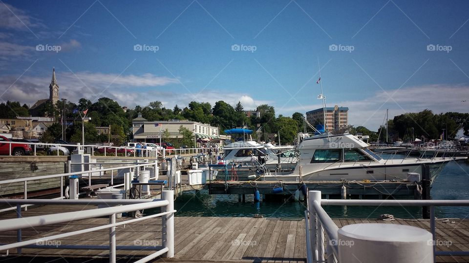 Nautical vessel in harbor