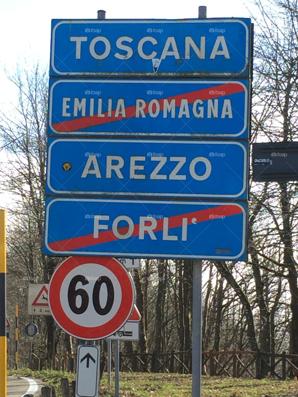 Italian sign on the road