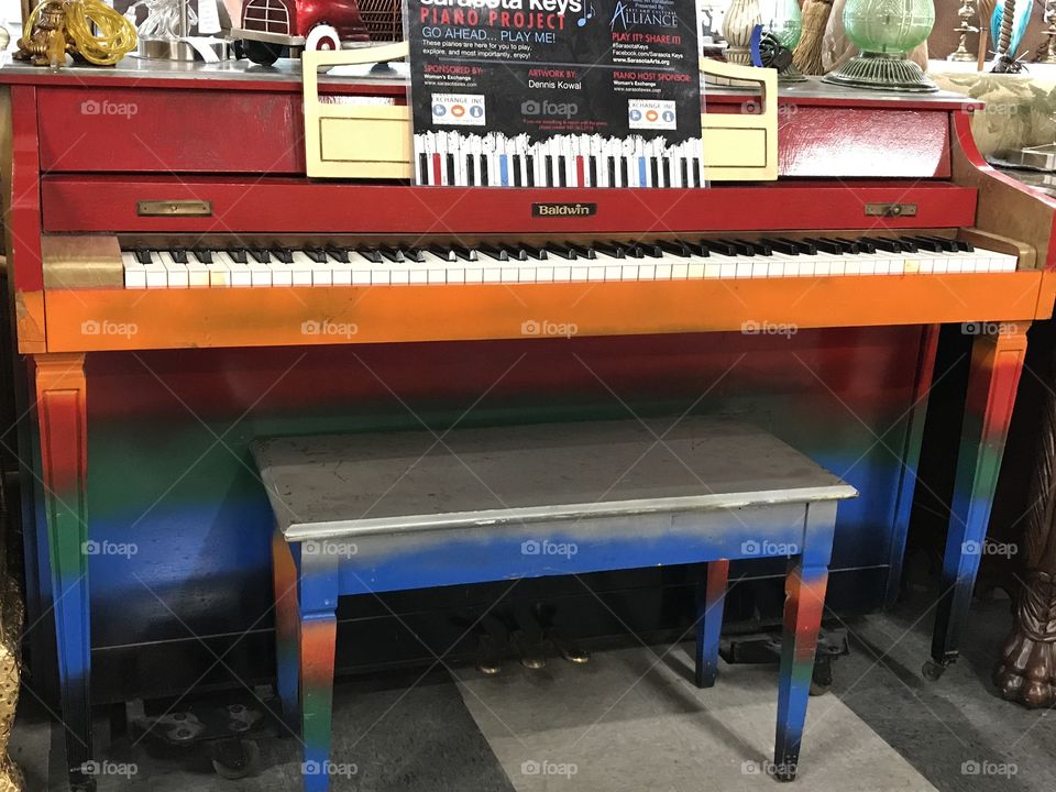 Multi colored piano for sale 