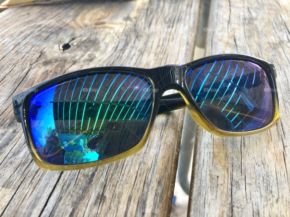 Sunglasses in reflection