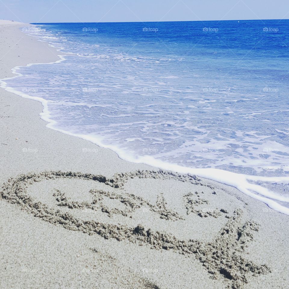 love message on the sand