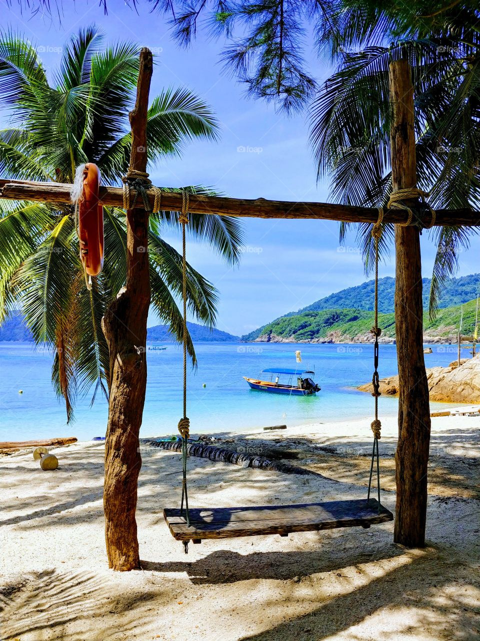 The view of the beach on Perhentian islands in Malaysia