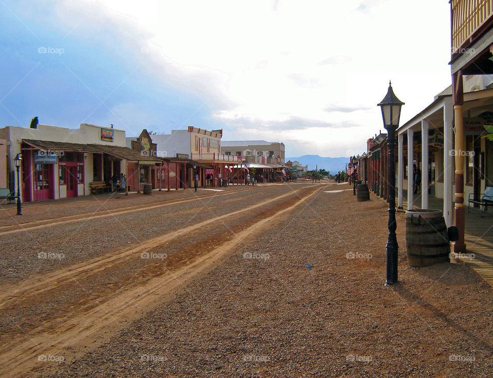 tombstone arizona street mountain desert by refocusphoto