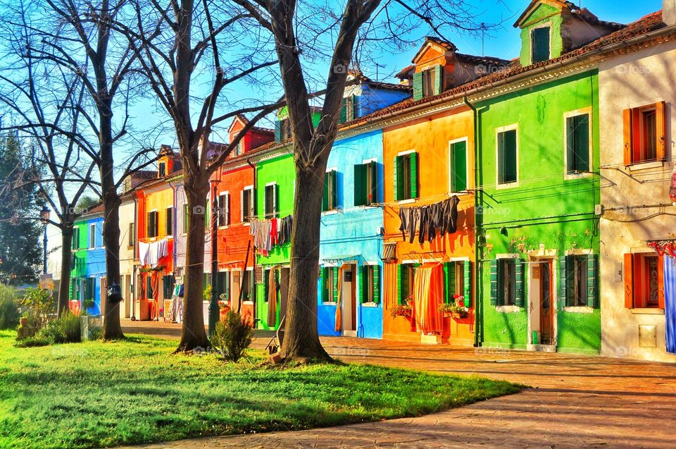 Colored houses of Burano, Venice