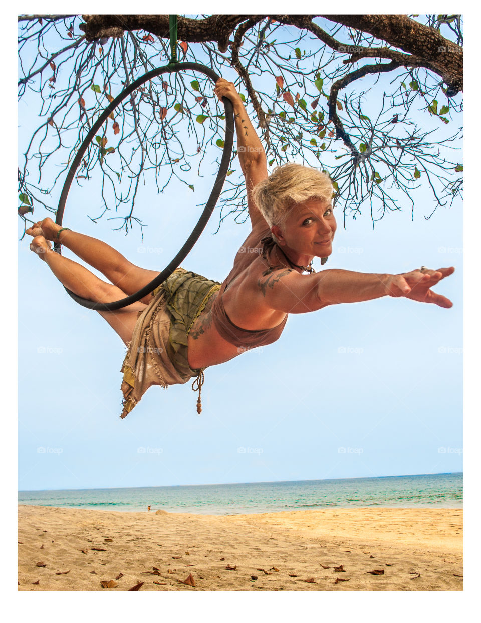 Young woman doing acrobatic