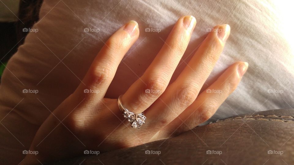 engagement ring on the hand of my best friend