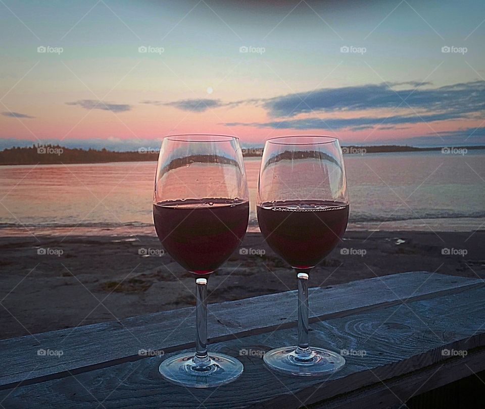 Wine in Tobermory ontario. Vacation birthday wine cheers in Tobermory ontario