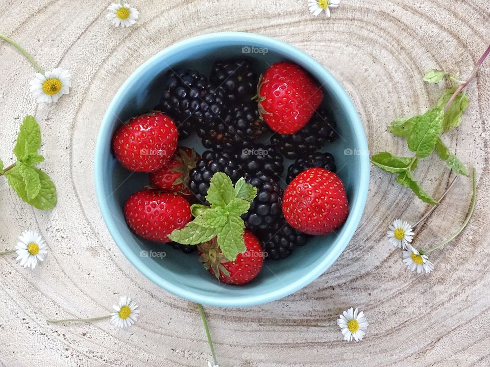 Strawberries and blackberries