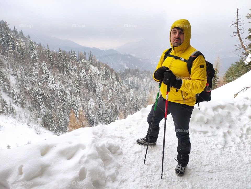 snowhiking in Carpatian mountains