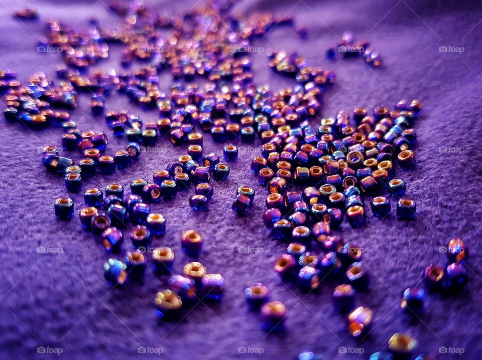 purple glass beads