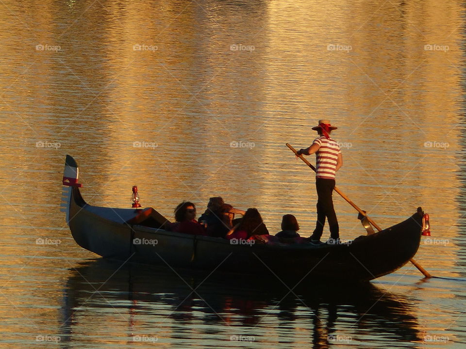 Golden gondola reflection 