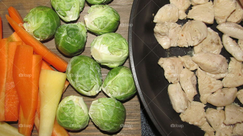 vegetables and chicken
