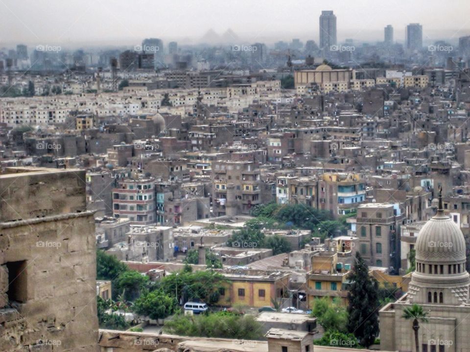 Cairo With Pyramids at Giza in View