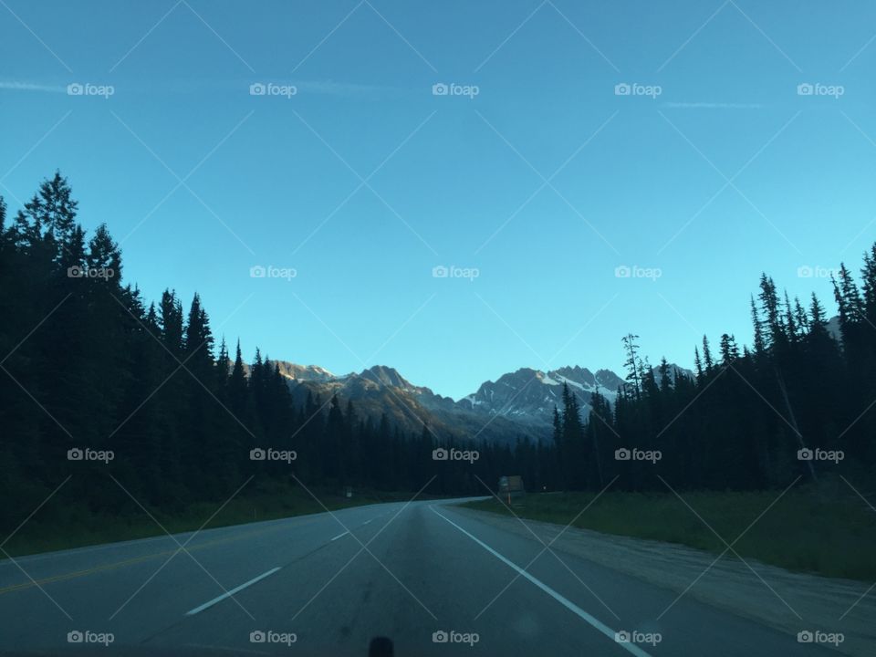 Driving through the Rockies at 4am on a Saturday morning. 