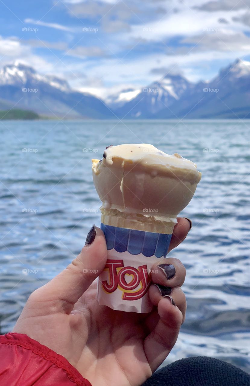 Ice cream cone at Glacier National Park, Lake McDonald