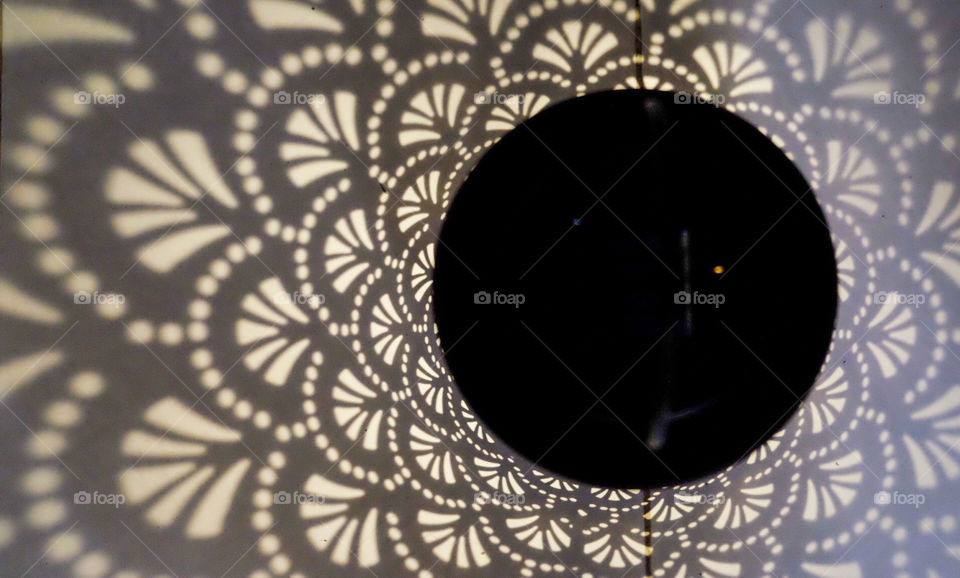 Light and shadow pattern coming from a LED lantern