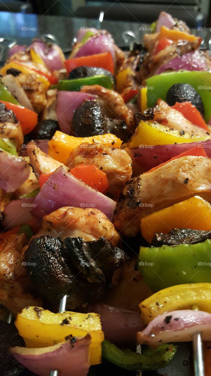 vegetable  shishkabobs chicken