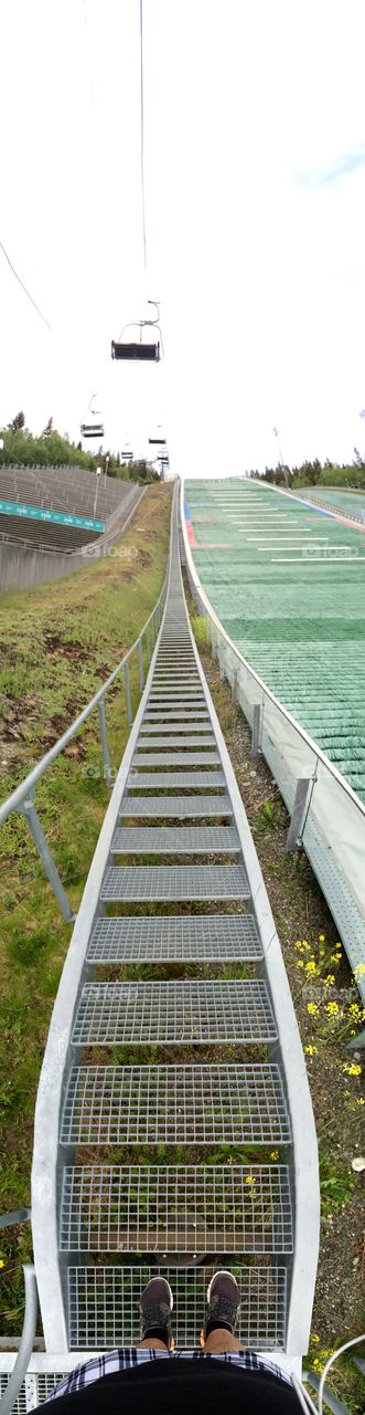 Stairs of life. Photo from walking up all the stairs at the ski jumping arena in Lillehammer Norway. 