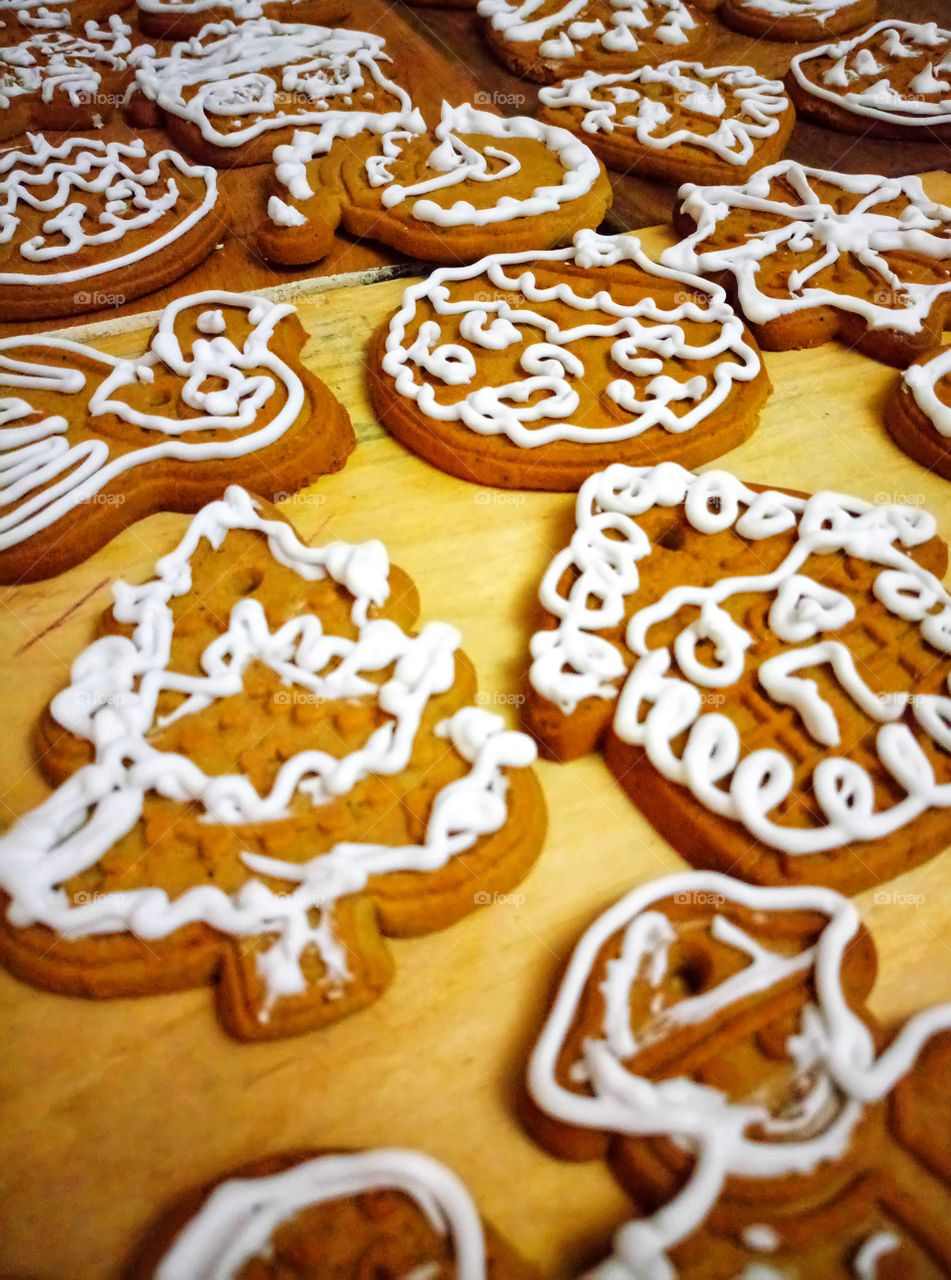 Holiday, new year, tradition, decoration, cookies, gingerbread, food, handmade