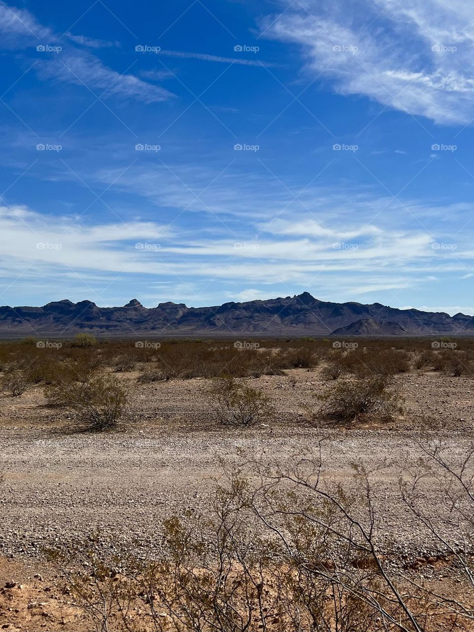 View of Big Horn Mountains Wilderness from Interstate 10 highway in Tonopah Arizona 