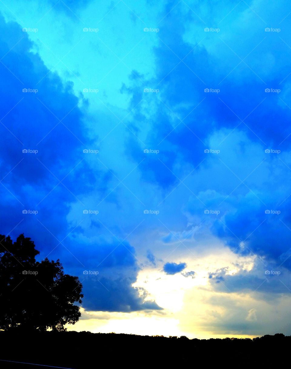 Little Blue Heart Cloud!. Sunset Before a Storm! I Love the Little Blue Heart I Saw in the Clouds!