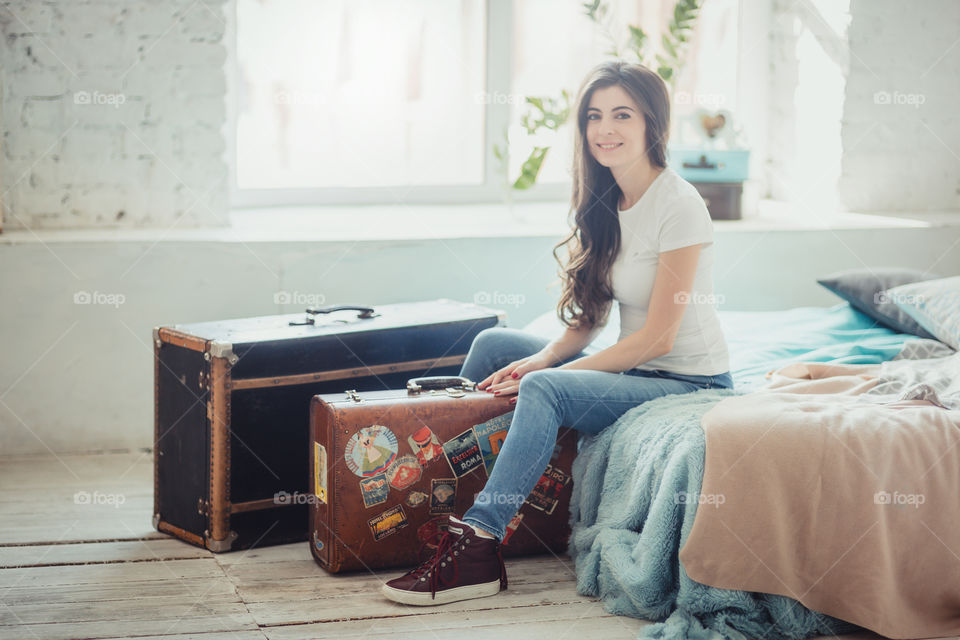 Beautiful young woman at home 