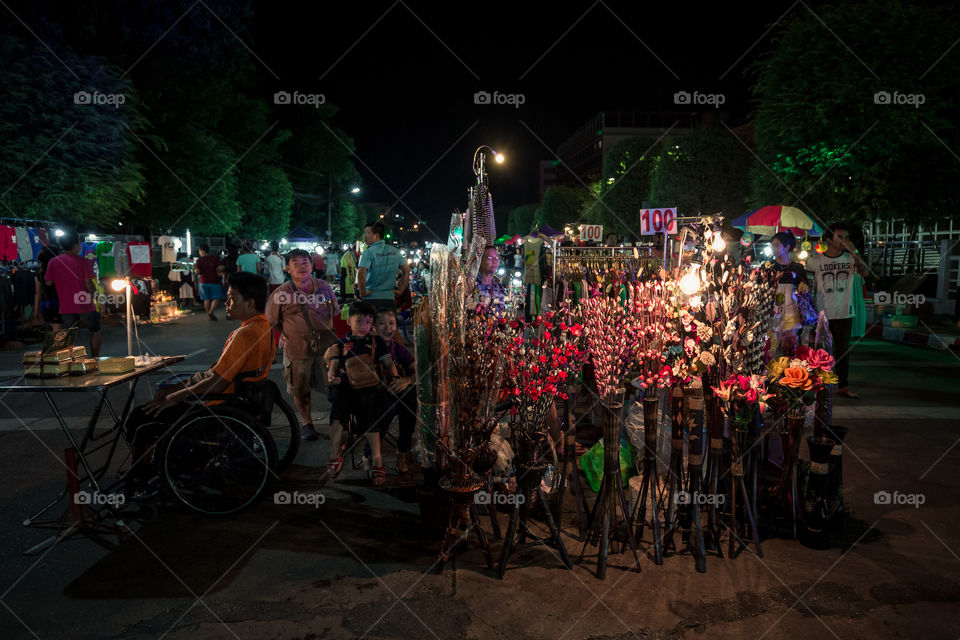 Street market in Thailand at night