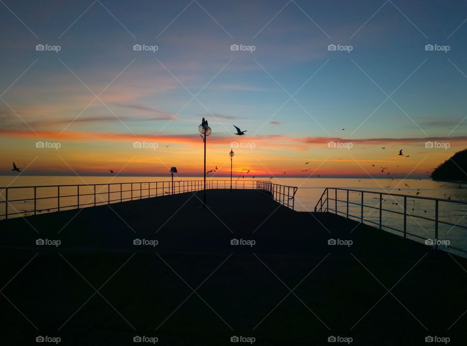 Sunset, Beach, Sea, Ocean, Dawn